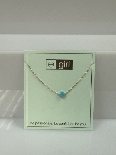 egirl 14" Necklace Gold - Signature Cross Small Turquoise