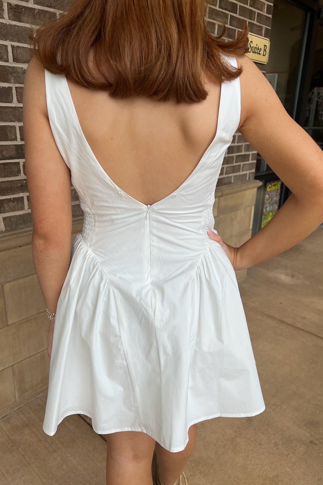 Romilly Poplin Bow Back Mini - White – Rumor Boutique