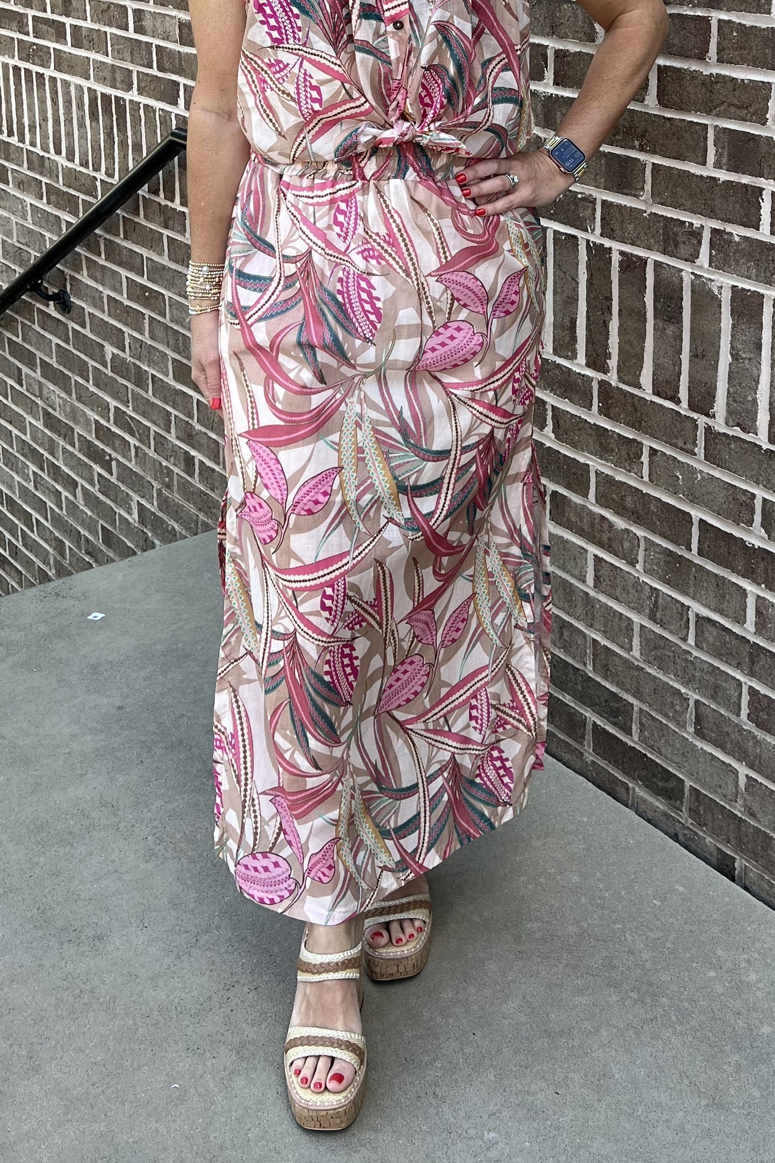 Vania Maxi Skirt - Tropical Pink
