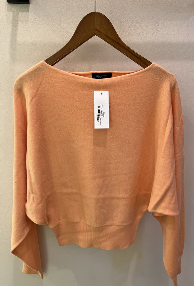 Boatneck Dolman Sleeve Sweater - Peach