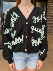 Go Fight Win Cardigan "Black"