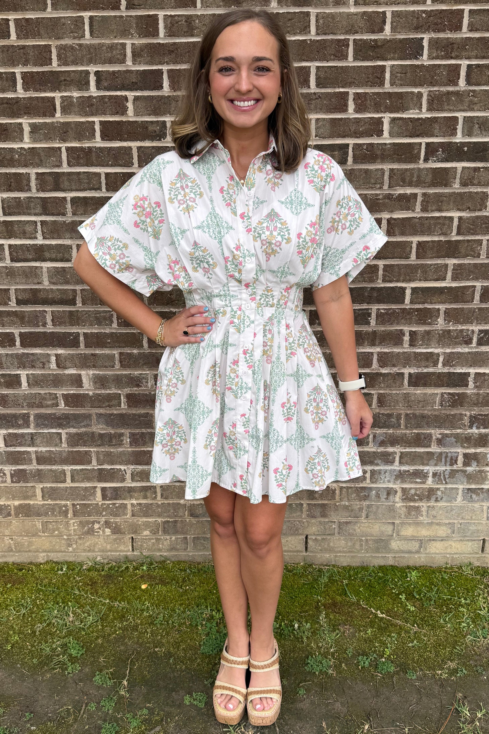 Vintage Floral Button Shirt Dress Vintage Floral Button Shirt Dress