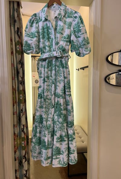 Georgia Midi Dress - Toile Print