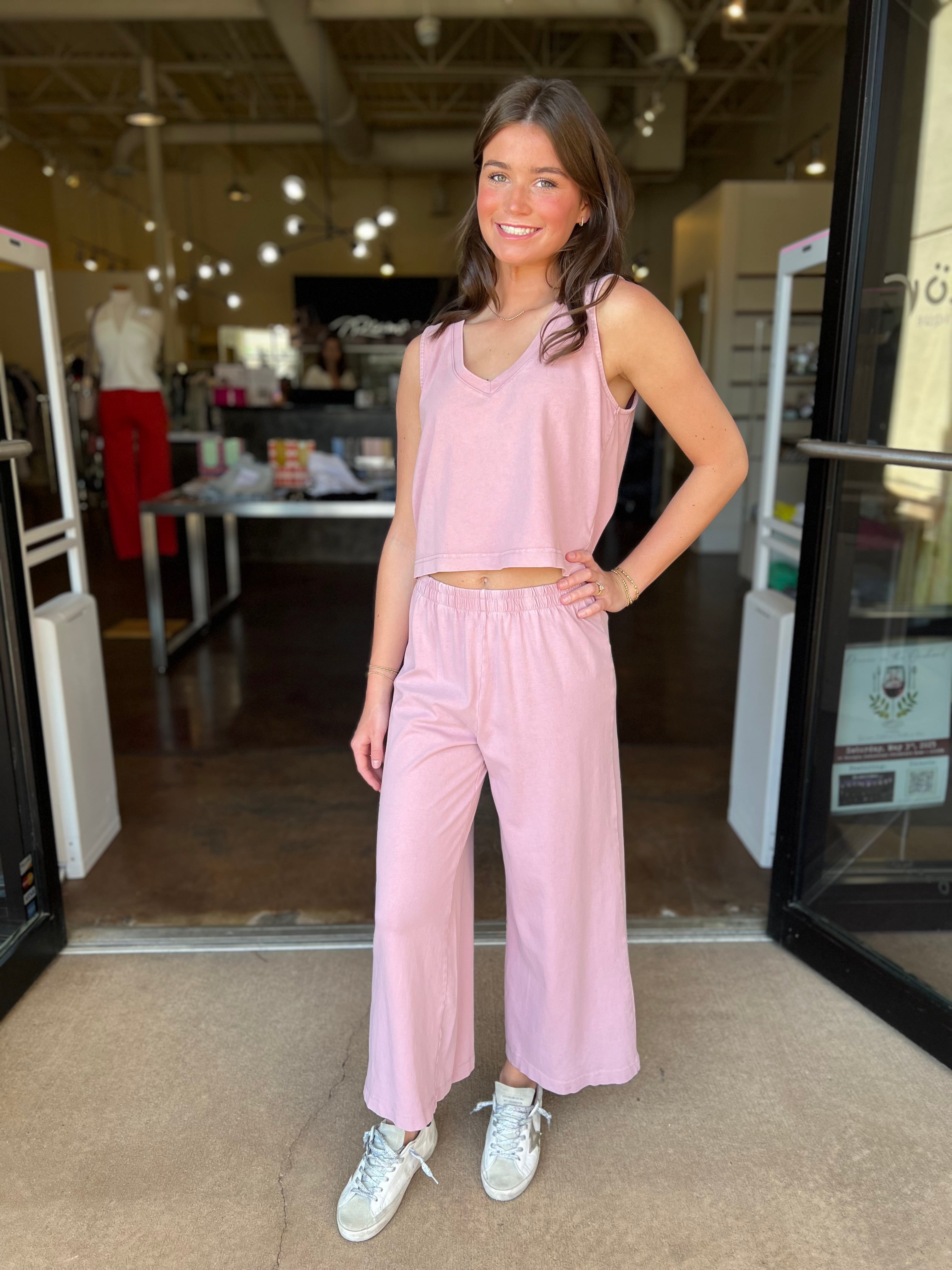 Scout Jersey Flare Pant - Pink Smoke