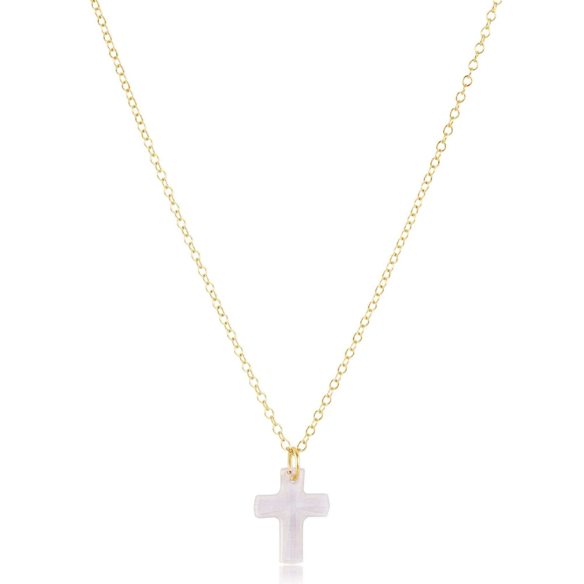 16" Necklace Gold - Blessed Crystal Charm