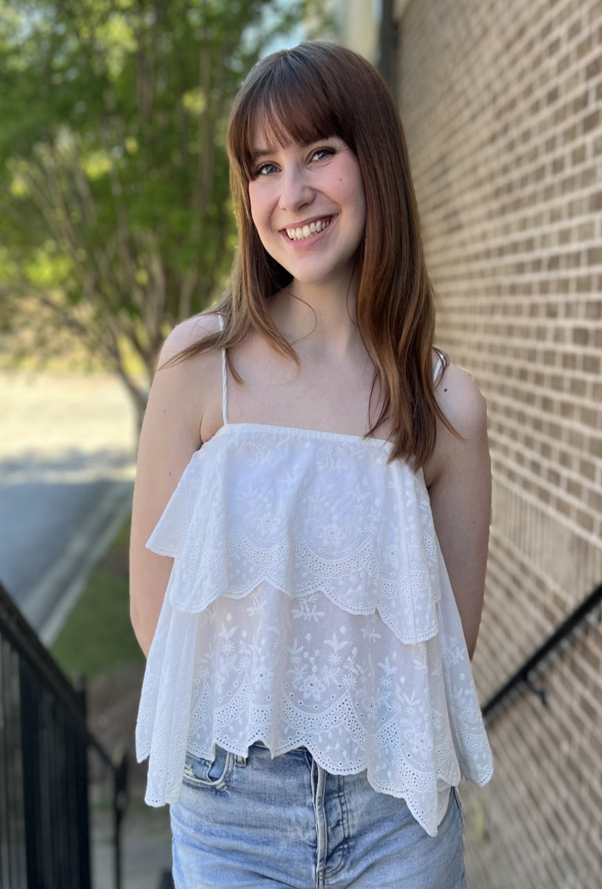 Capri Scalloped Cami - Shell