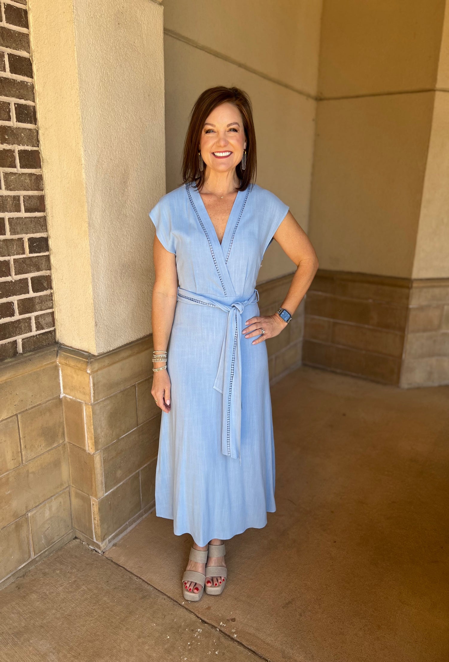 Salerno Midi Dress - Coastal Blue