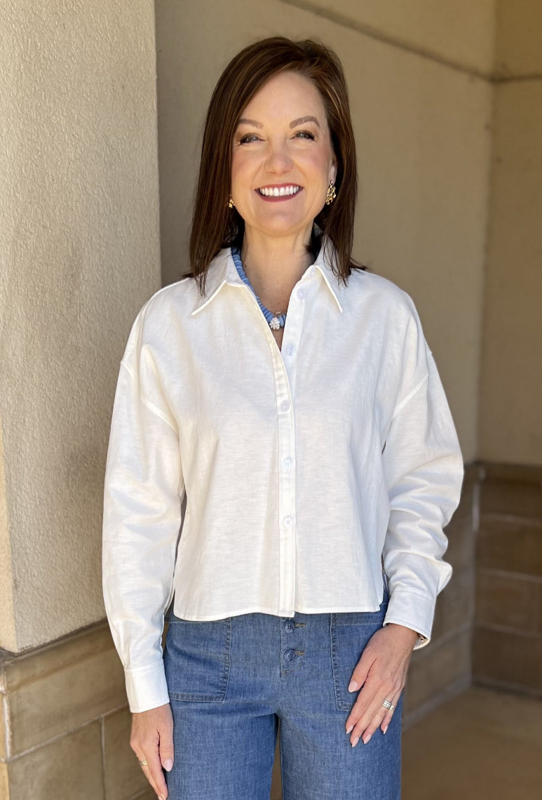 Arai Linen Blouse - Shell