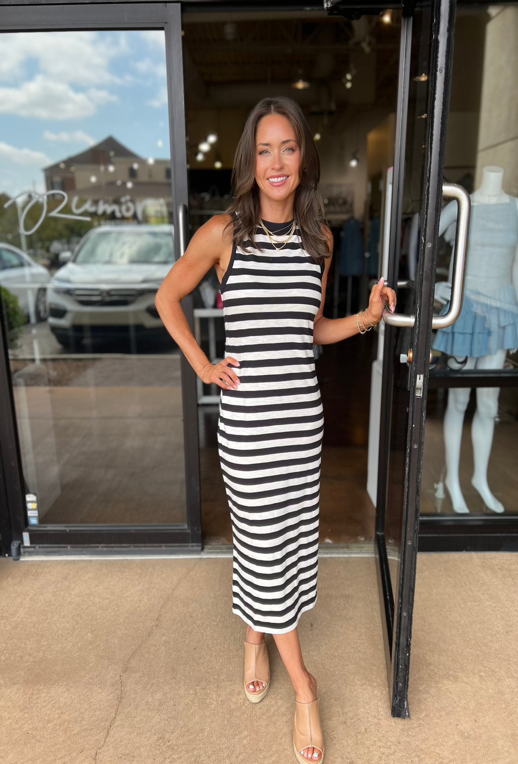 Contrast Maxi Stripe - Black/Macrame