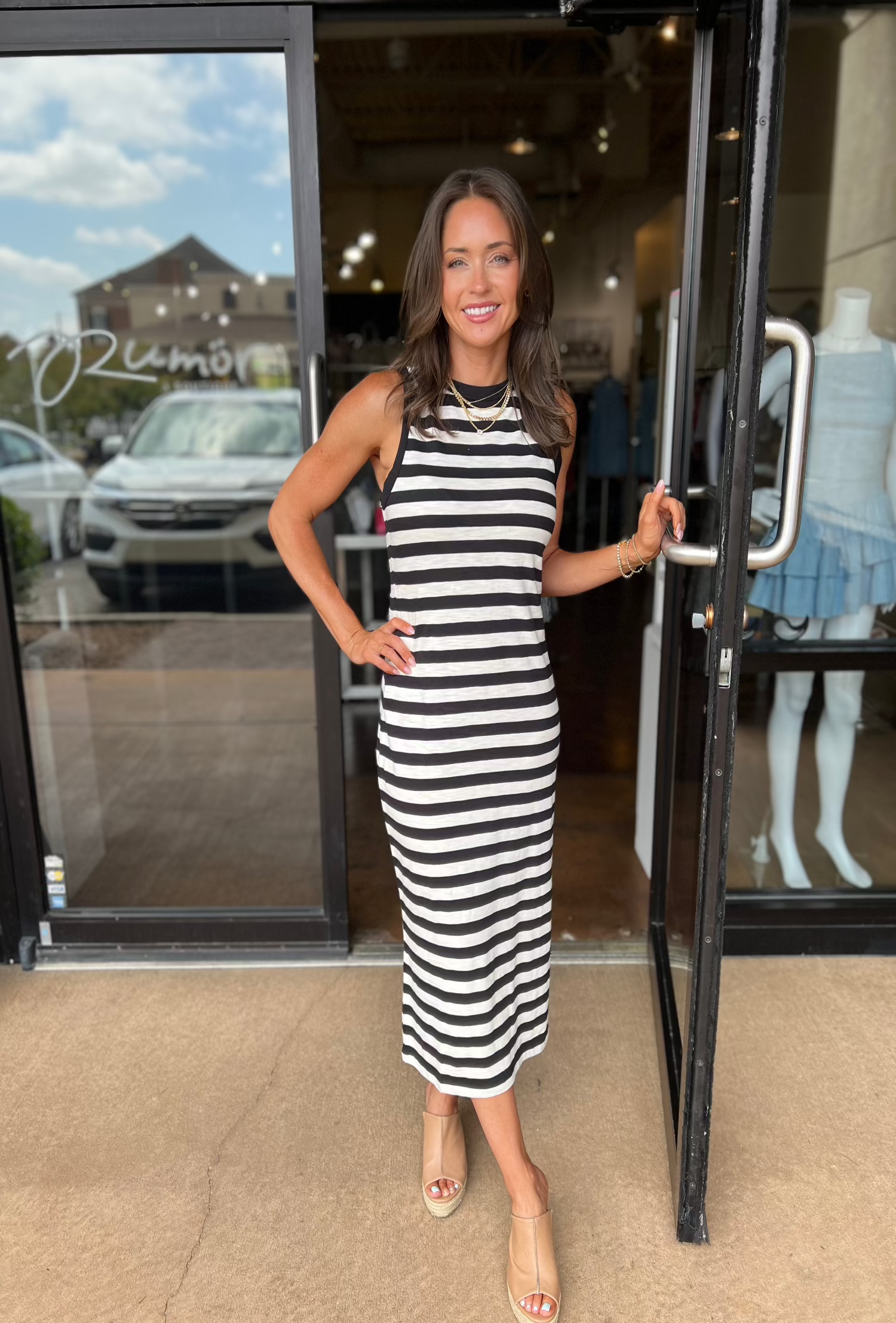 Contrast Maxi Stripe - Black/Macrame