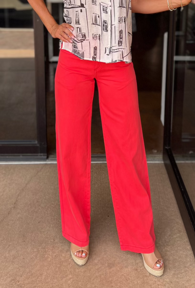 Highland Wide Leg Pant - Cayenne