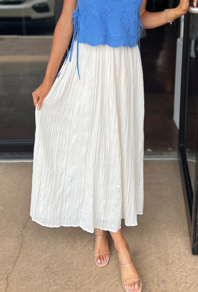 Nicoline Crinkle Midi Skirt - Sandstone