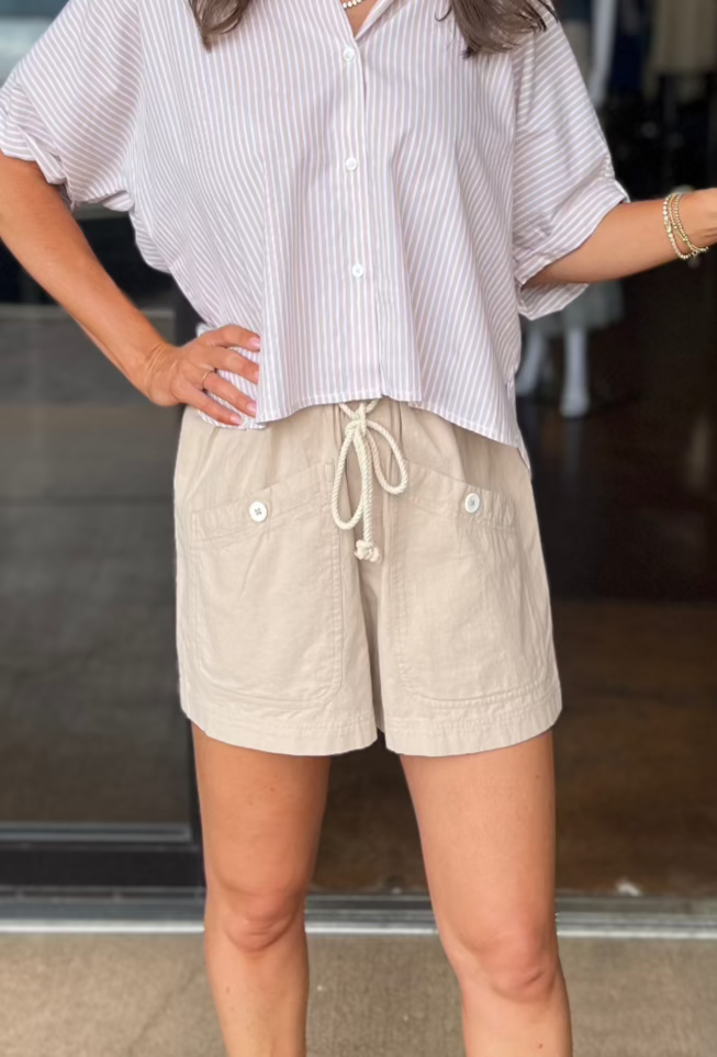 Patch Pocket Shorts - Flax