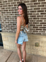 Colored Stripes Tie Back Top - Multi