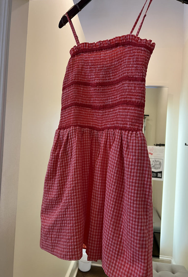 Gingham Romper - Pink