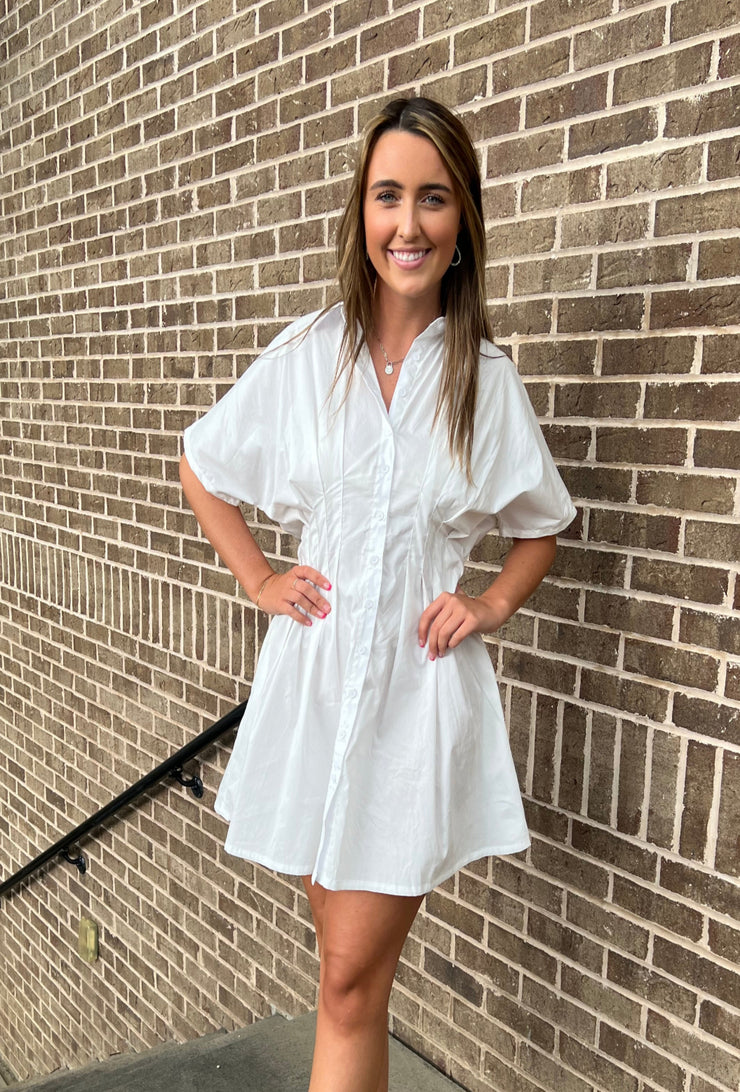 Twyla Dress - White Poplin
