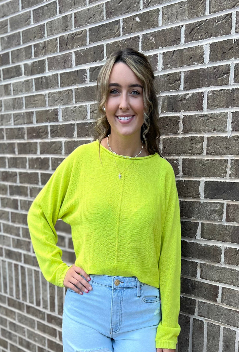 Easy Knitwear Top - Desert Lime
