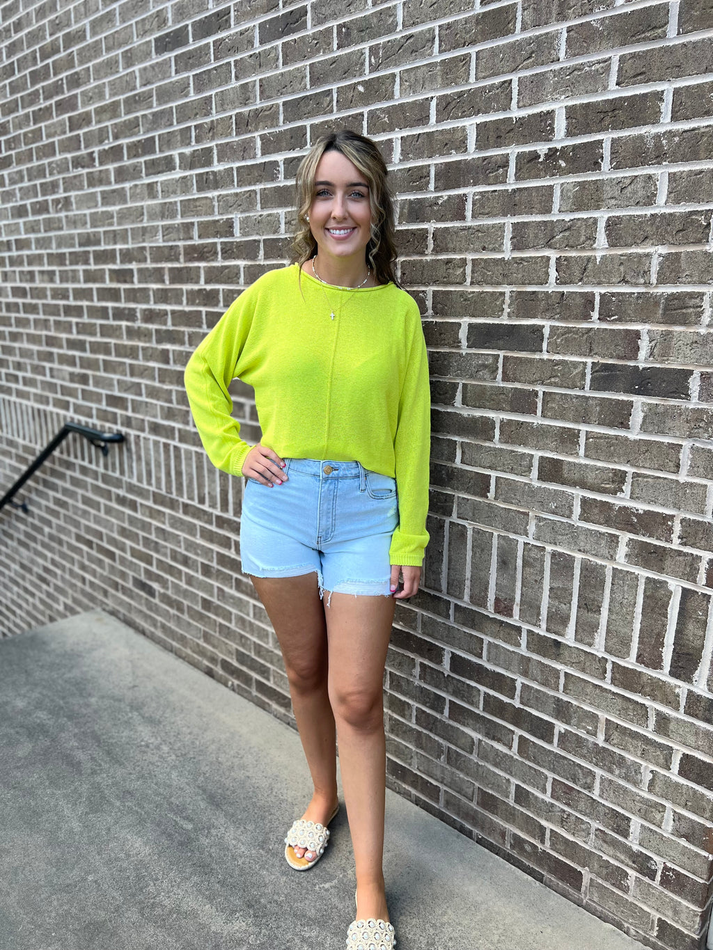 Easy Knitwear Top - Desert Lime