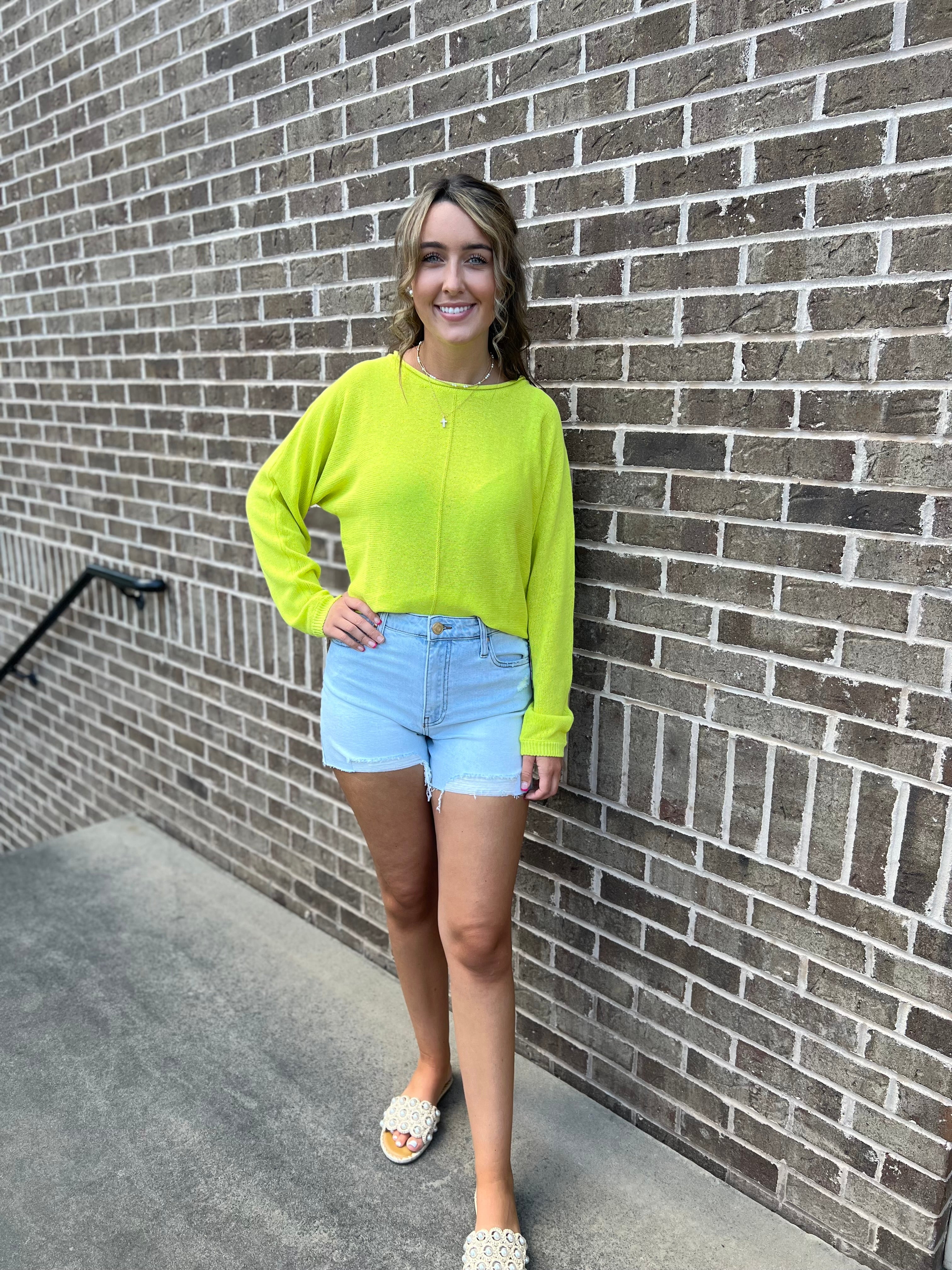 Easy Knitwear Top - Desert Lime