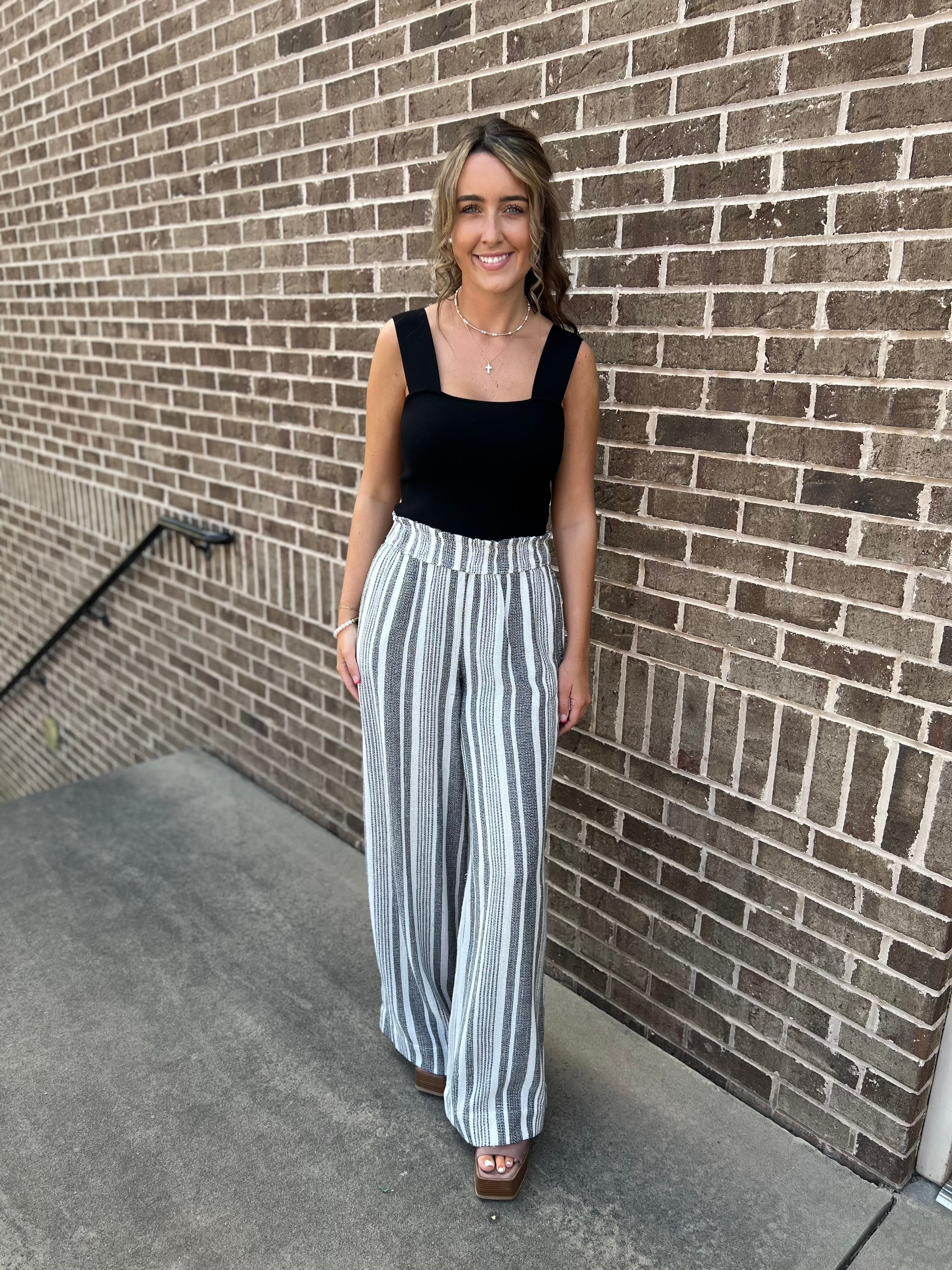 Palm Pull On Pant - Atlantic Stripe