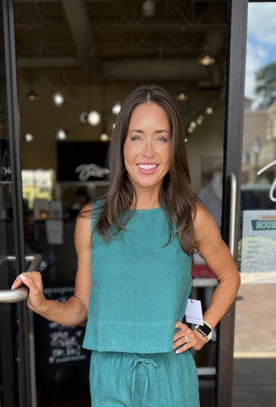 Sleeveless Boat Neck - Teal Green