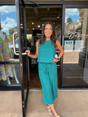 Sleeveless Boat Neck - Teal Green