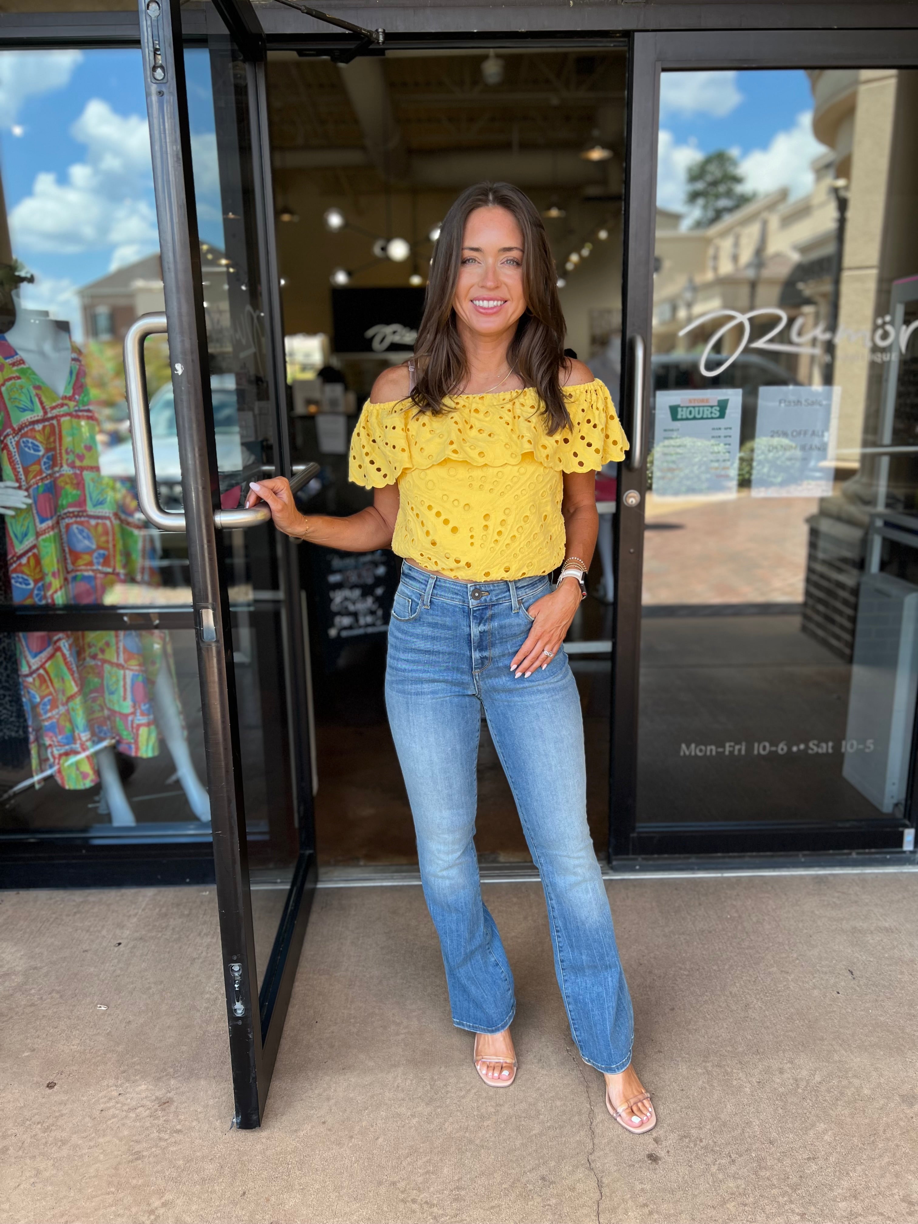 Rosario Off Shoulder Top - Daffodil