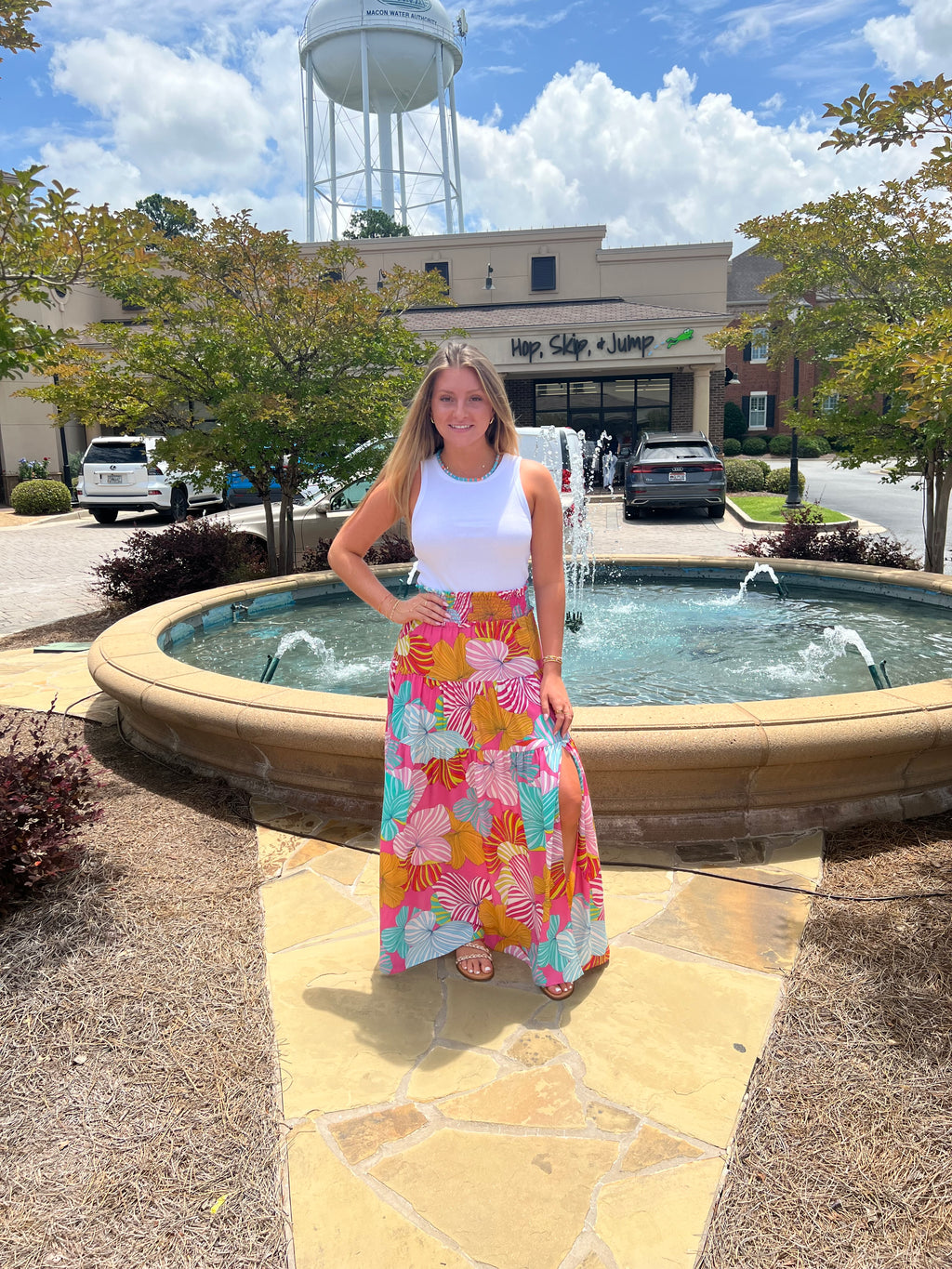 Ellie Smocked Tiered Maxi Skirt - Dance With Me