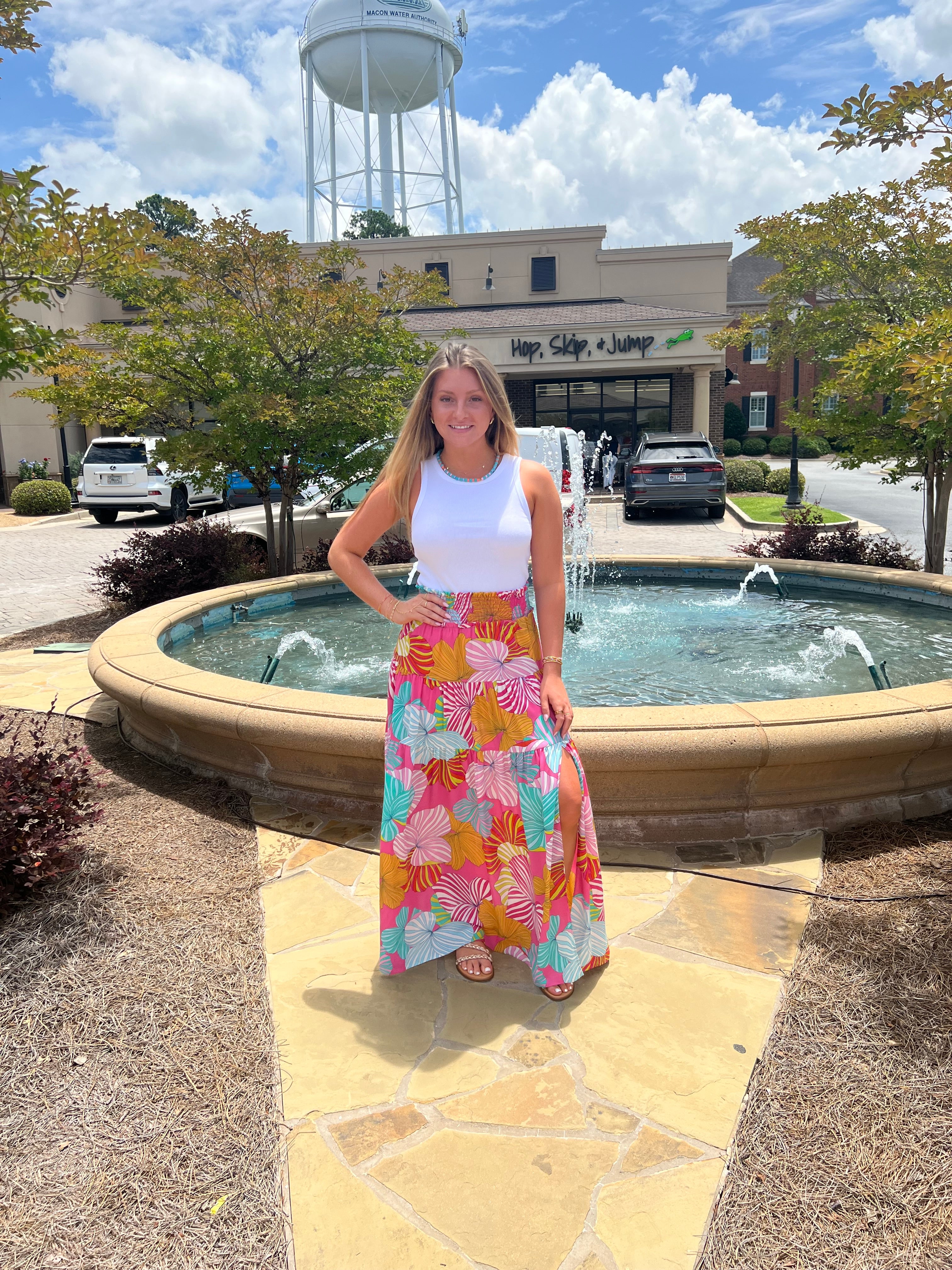 Ellie Smocked Tiered Maxi Skirt - Dance With Me