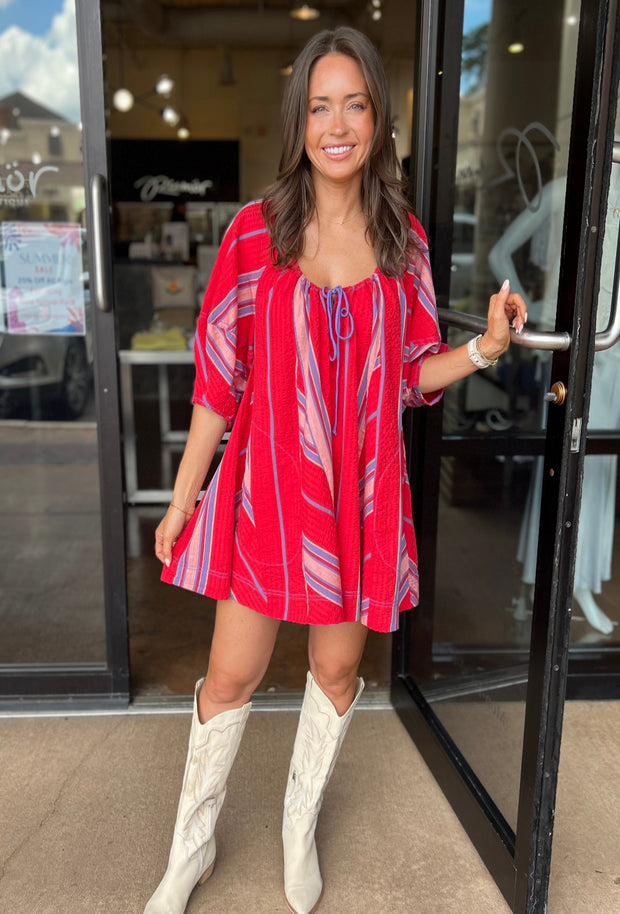 Bop Around Romper - Seaside Stripe