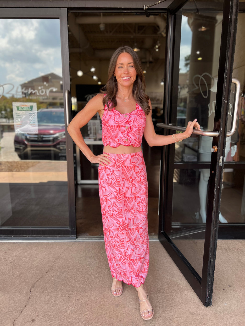 Tropical Maxi Skirt - Pink