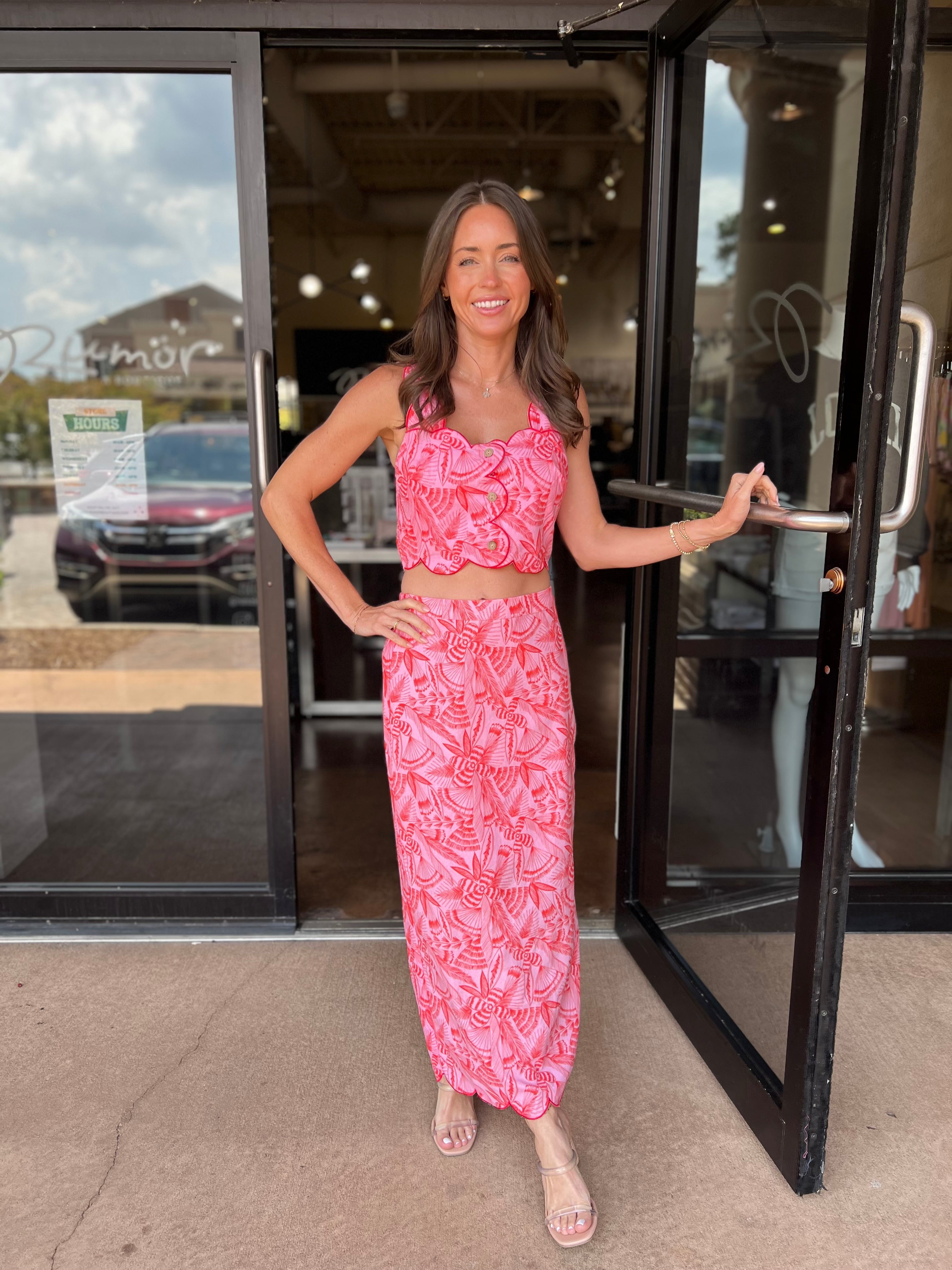 Tropical Maxi Skirt - Pink