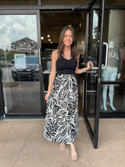 Serendipity Isla Leaf Skirt - Black
