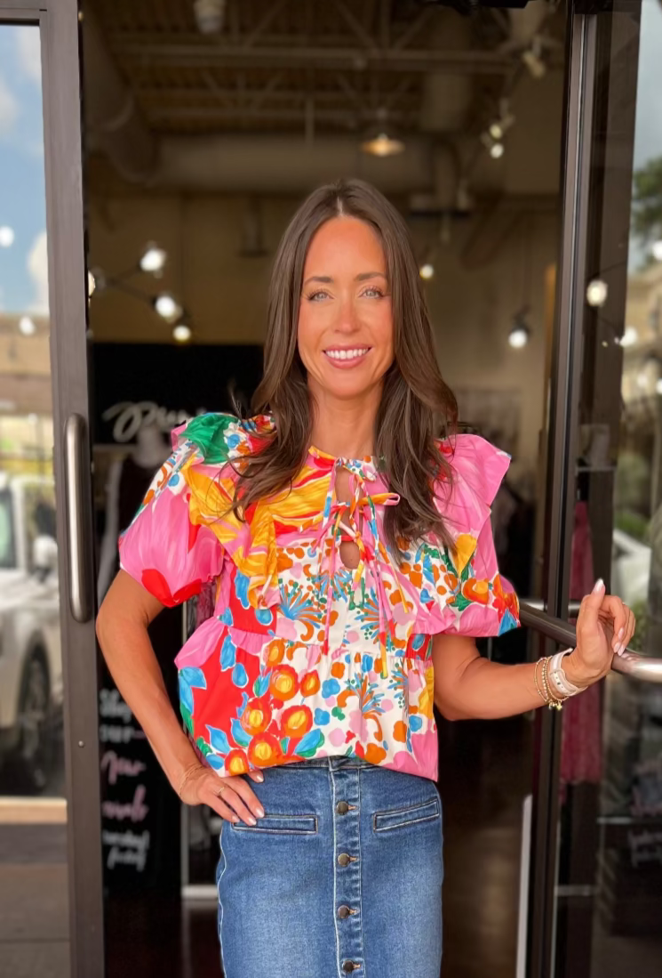 Juliette Peplum Top - Garden