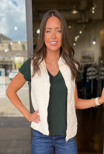 Relaxed Short Sleeve V-Neck Tee - Spruce
