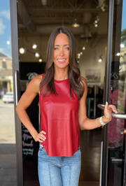 Carmela Tank - Pomegranate