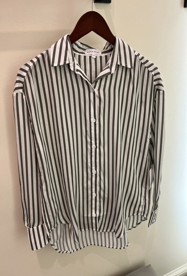 Oversized Stripe Button Down - Fernwood