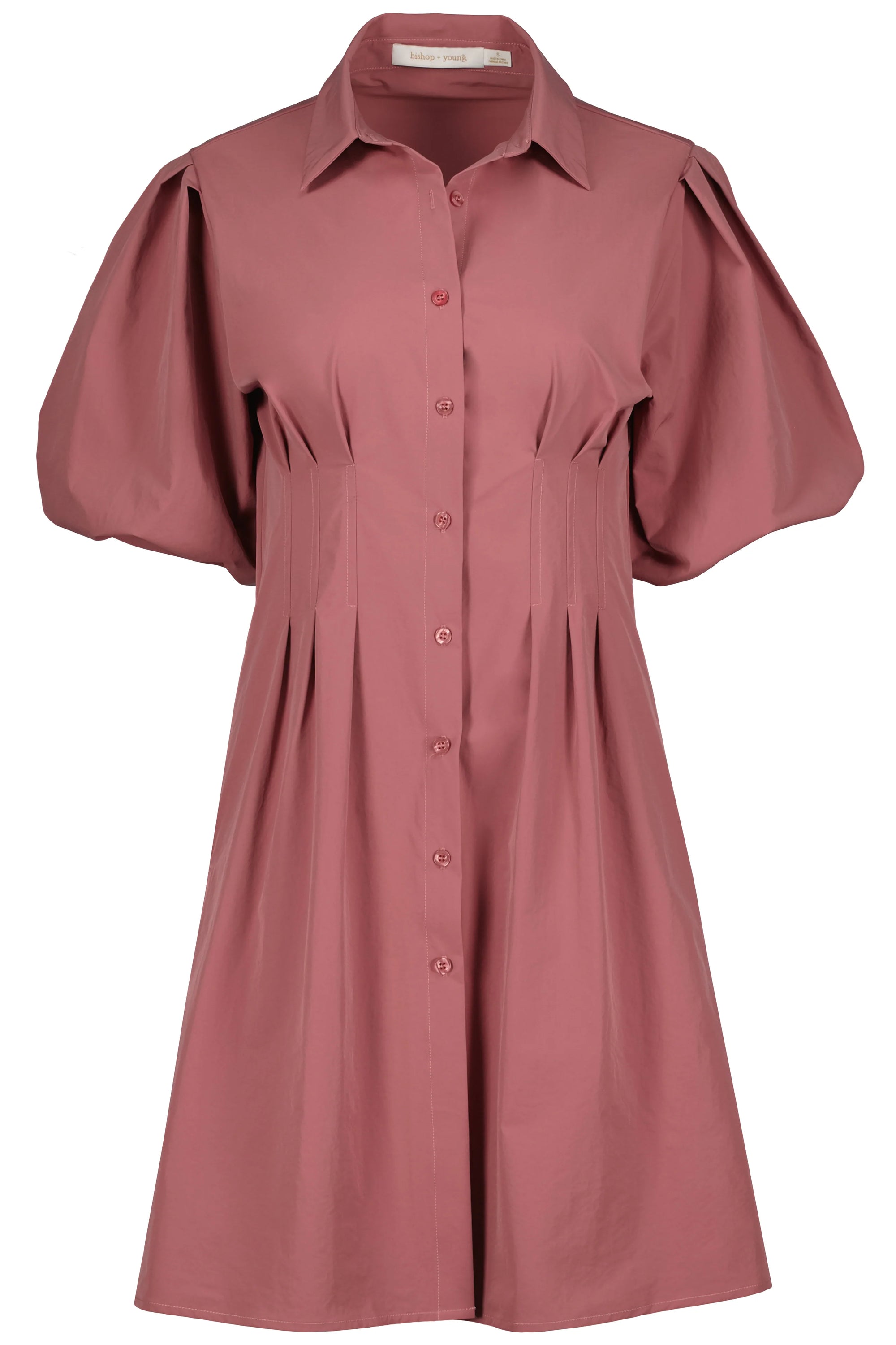 Jacqueline Mini Bubble Sleeve Dress - Petal