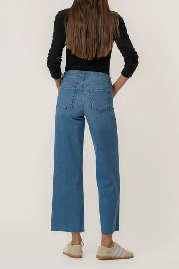 Charlotte High Rise Wide Leg Raw Hem - Soaring