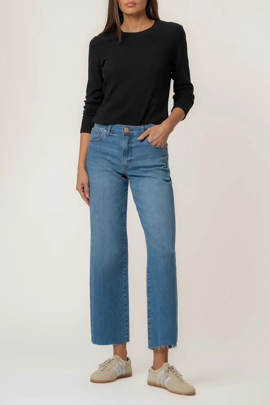 Charlotte High Rise Wide Leg Raw Hem - Soaring