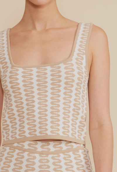 Bora Crop Top - Tan/Cream