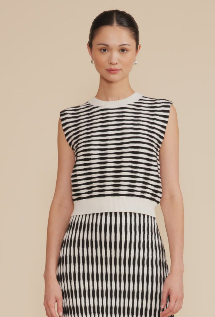 Hampton Knit Top - Black/White