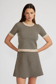 Warren Knit Top - Black/Tan