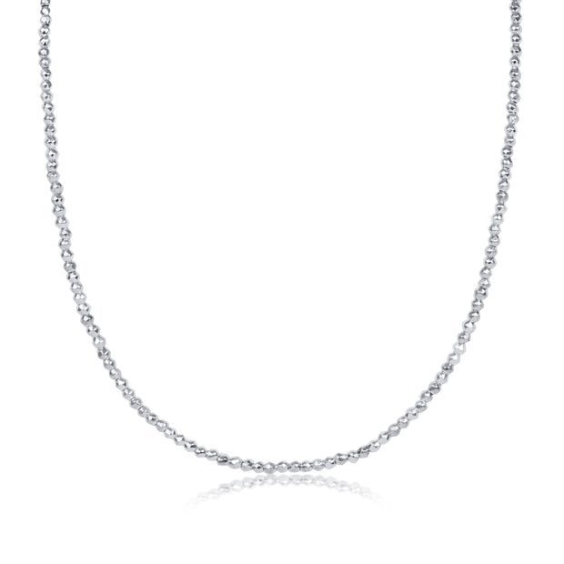 15" Choker Bright Silver Faceted Hematite 2mm Bead