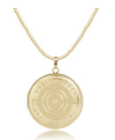 17" Choker Classic Gold 2mm Bead - Cherish Large Gold Locket