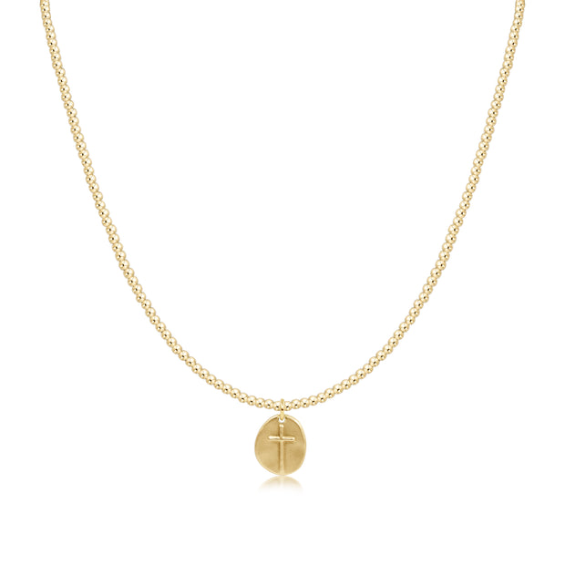 15" Choker Classic Gold 2mm Bead - Inspire Small Gold Charm