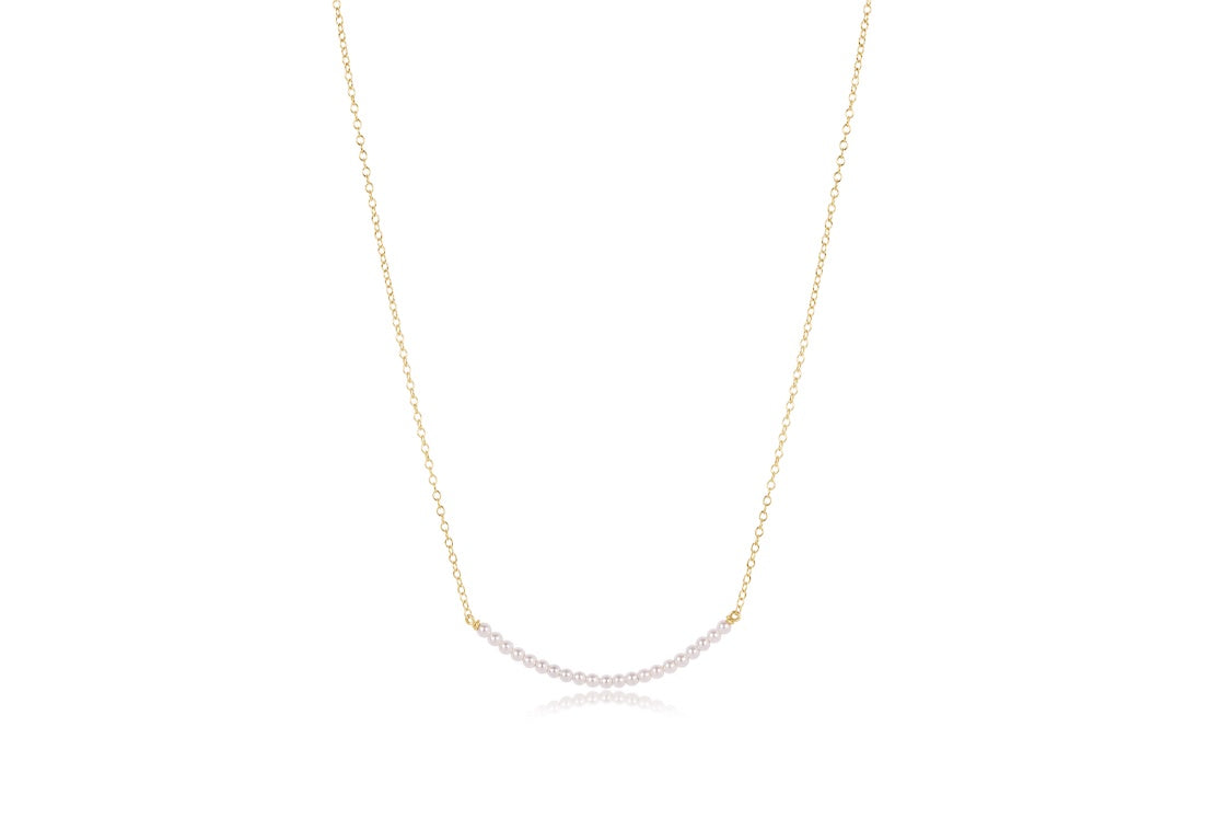 16" Necklace Gold - Beaded Bliss Small Pearl