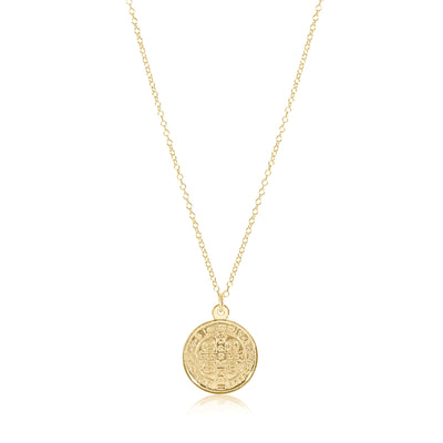 16" Necklace Gold - Blessing Gold Disc