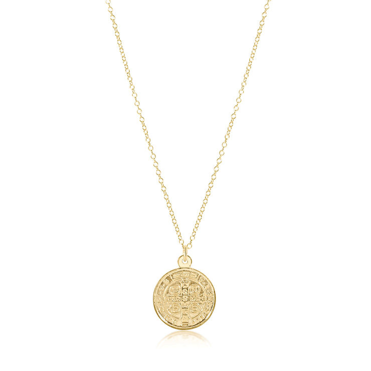16" Necklace Gold - Blessing Gold Disc