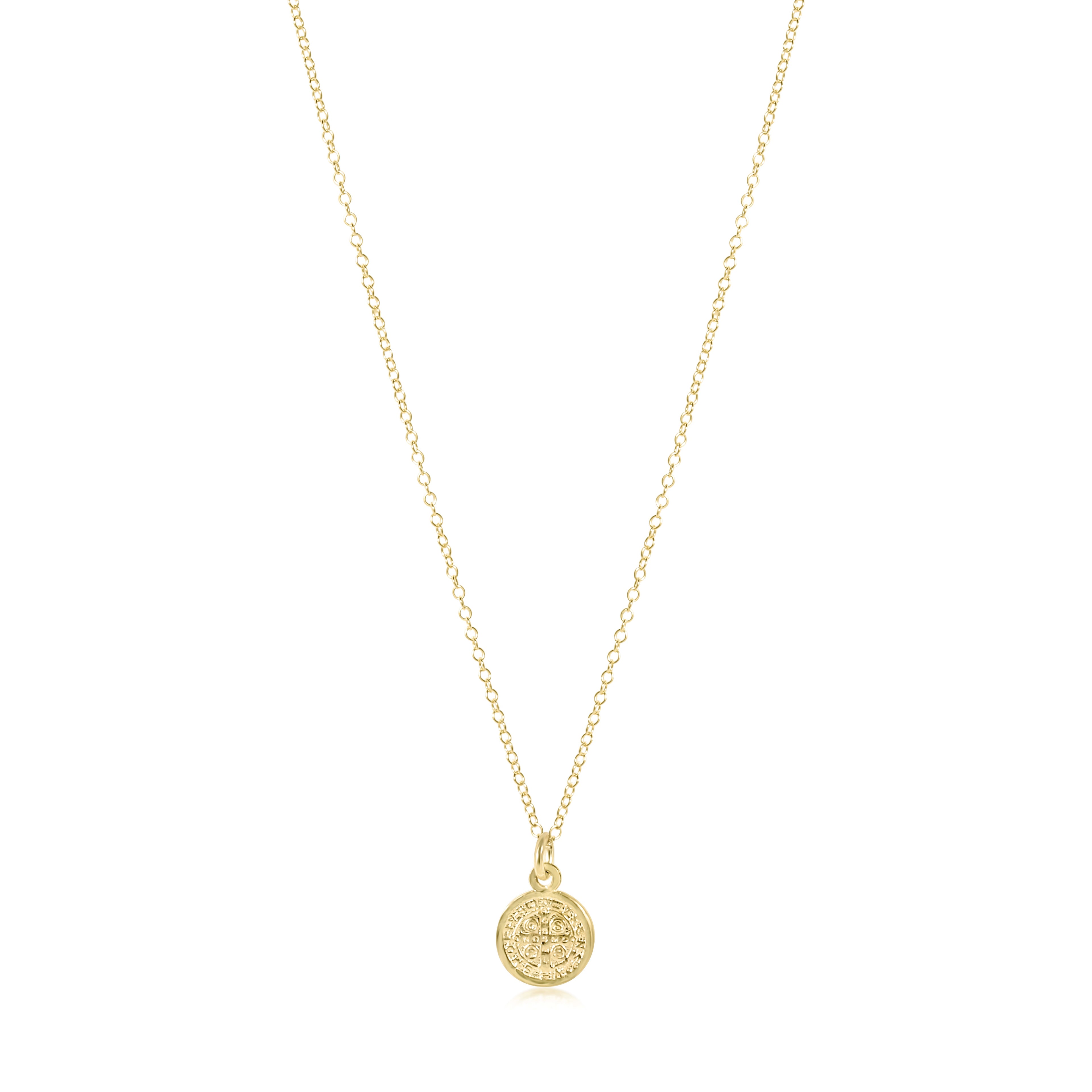 16" Necklace Gold - Blessing Small Gold Disc
